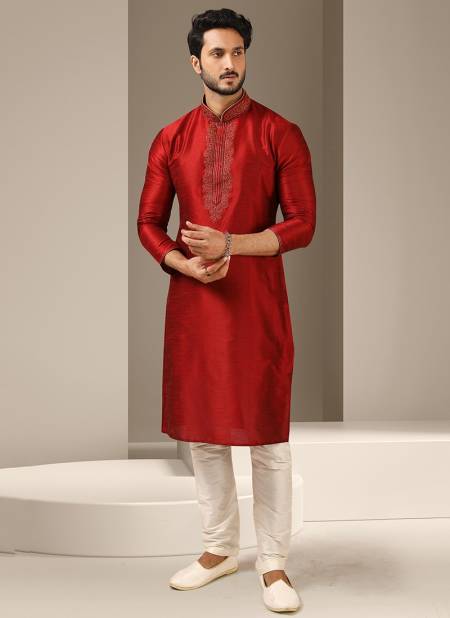 Maroon Colour New Designer Function Wear Kurta Pajama Mens Collection 1527